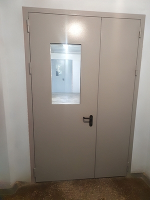 Полуторная дверь со стеклом